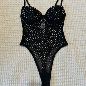 Black Studded Bodysuit